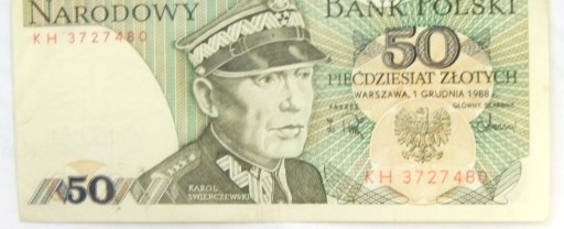 Zdjęcie oferty: 50 złotych 1988 seria KH Świerczewski