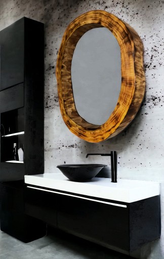 Zdjęcie oferty: Designerskie okrągłe lustra do łazienki drewniane 