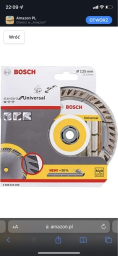 Zdjęcie oferty: Bosch Professional Diamentowa tarcza 125x 22,23mm