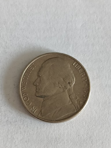 Zdjęcie oferty: USA 5 cent 1991 P rok