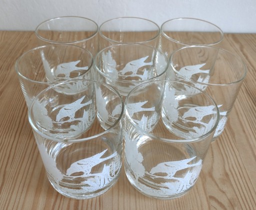 Zdjęcie oferty: Zestaw 8 szklanek ozdobnych vintage PRL literatki