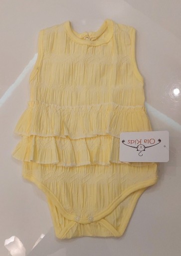 Zdjęcie oferty: Body żółte dla dziewczynki falbanka 68, 6m-cy