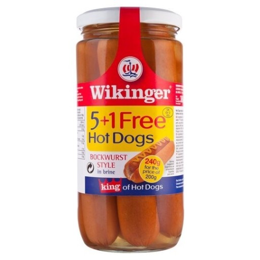 Zdjęcie oferty: Wikinger Hot Dogs 6 parówek w zalewie słoiku 240g