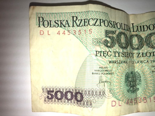 Zdjęcie oferty: Banknot 5000 PRL 1982 DL