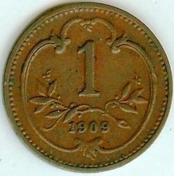 Zdjęcie oferty: AUSTRIA 1 HELLER 1903 Cu - śliczny stan 