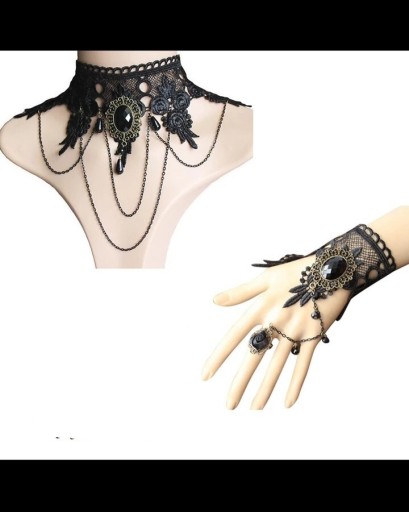 Zdjęcie oferty: Zestaw biżuteria gotycka vintage goth chocker