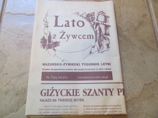 Zdjęcie oferty: Lato z Żywcem Mazursko-żywiecki tygodnik letni1998, vintage