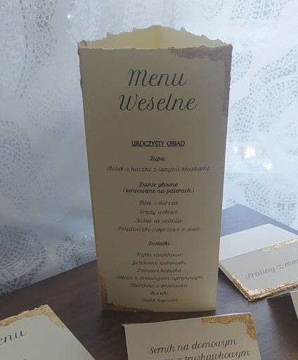 Zdjęcie oferty: Menu weselne numer stołów ślub złoto, srebro