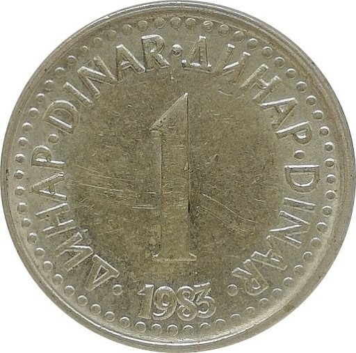 Zdjęcie oferty: Jugosławia 1 dinar 1983, KM#86