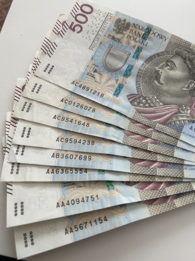 Zdjęcie oferty: Banknoty 500 zł Seria AA AB i AC