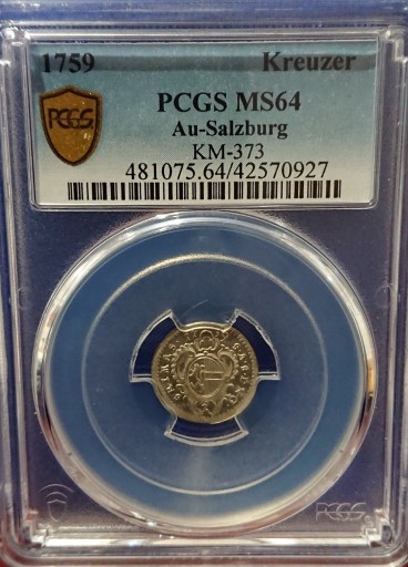 Zdjęcie oferty: Salzburg 1 krajcar 1759 PCGS MS64 MAX NOTA 