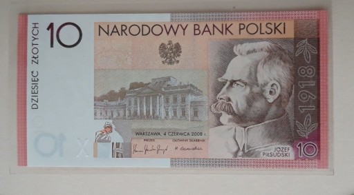 Zdjęcie oferty: 10 zł - 2008 r. - Józef Piłsudski -  stan UNC