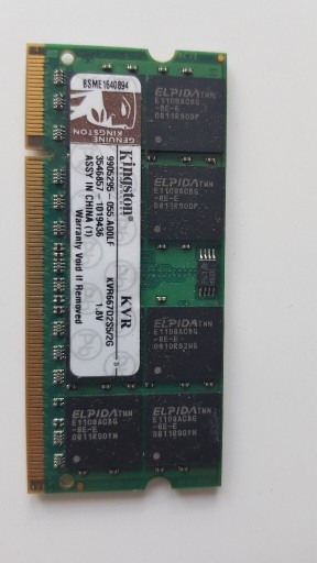 Zdjęcie oferty: RAM PAMIĘĆ 2 GB kingston kvr667d2s5/2g