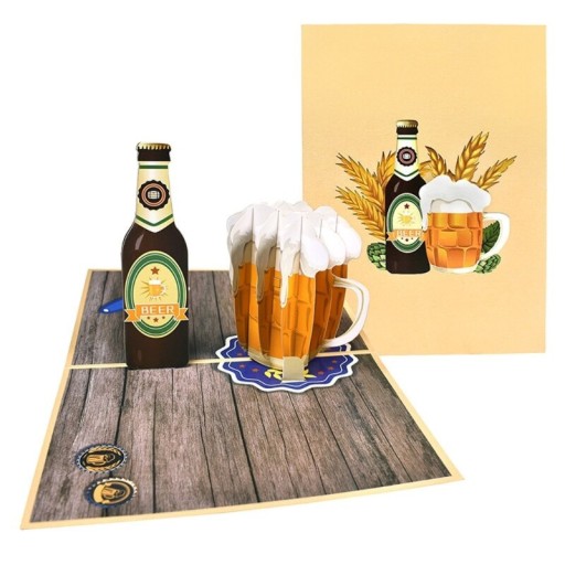 Zdjęcie oferty: Piwo, okolicznościowa kartka 3D, imieniny urodziny