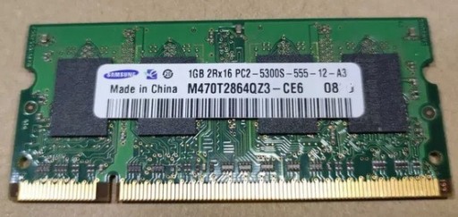 Zdjęcie oferty: Pamięć DDR2 1GB SAMSUNG 2Rx16 PC2-5300S-555-12-A3