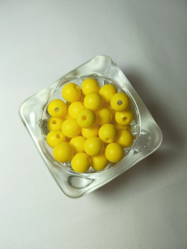 Zdjęcie oferty: Koraliki silikonowe 9 mm ciemny żółty 3 szt.