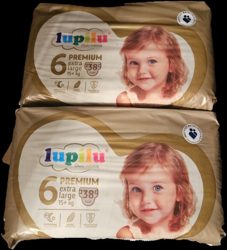 Zdjęcie oferty: Pieluchy LUPILU 6 15+kg 38 szt PREMIUM  x2 szt.