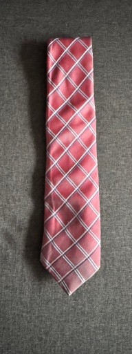 Zdjęcie oferty: Jedwabny krawat, czerwony w kratę