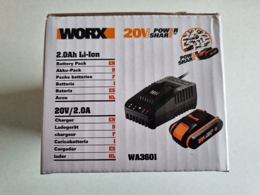 Zdjęcie oferty: WORX WA 3601 ŁADOWARKA + AKUMULATOR 20V 2Ah- NOWY 