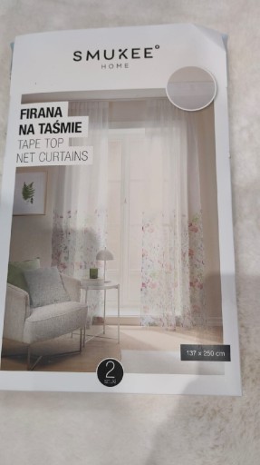 Zdjęcie oferty: FIRANA GOTOWA NA TAŚMIE SMUKEE 137 x 250 CM