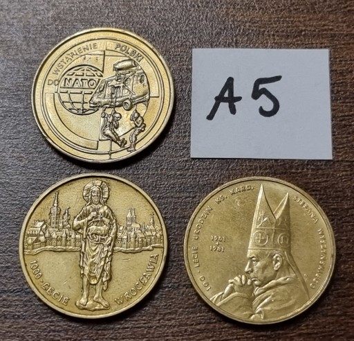 Zdjęcie oferty: Zestaw monet 3x 2 złotych - 1999-2001r.