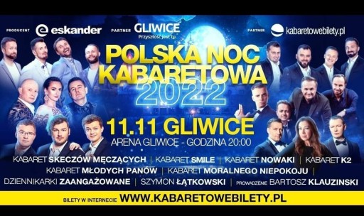 Zdjęcie oferty: Bilety na kabarety 11.11.22 Gliwice