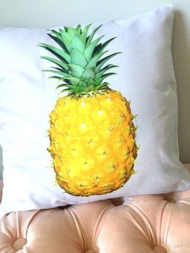 Zdjęcie oferty: Poszewka na poduszkę biała 45x45 Ananas - NOWA