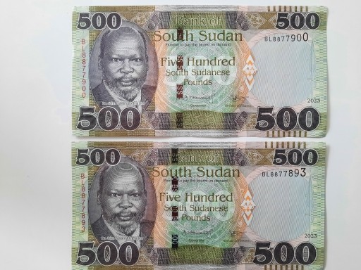 Zdjęcie oferty: 500 pounds SUDAN POLUDNIOWY - 2 Banknoty