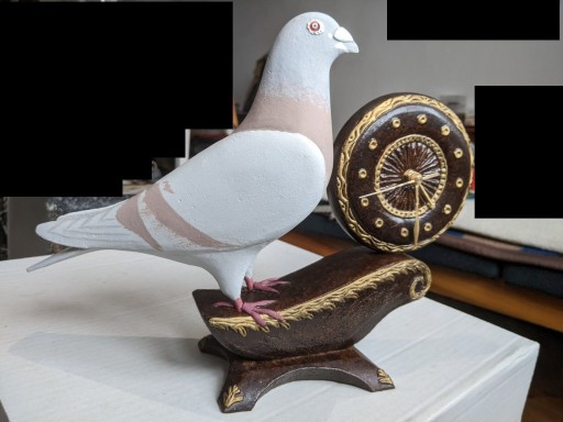 Zdjęcie oferty: Zegar i gołąb naturalnej wielkości - rękodzieło