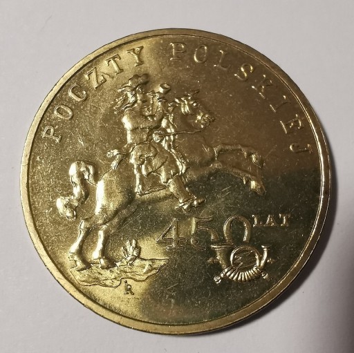 Zdjęcie oferty: 2 zł Nordic Gold NG 450 lat Poczty Polskiej 2008