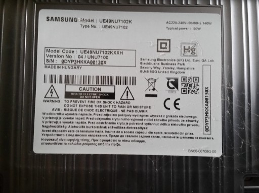 Zdjęcie oferty: LED SAMSUNG UE49NU7102K  -  na części , listwy.