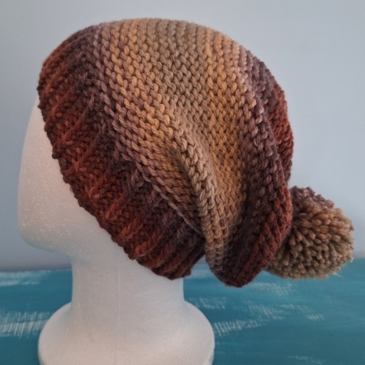 Zdjęcie oferty: Kolorowa czapka zimowa z pomponem handmade