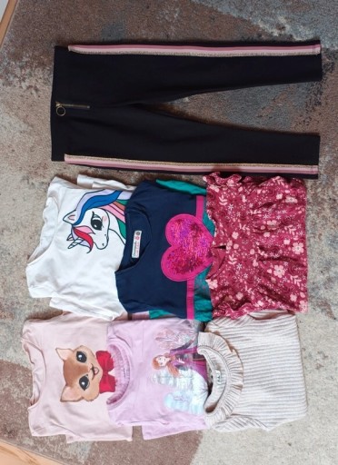 Zdjęcie oferty: Mega zestaw dla dziewczynki 116 6 bluzek + spodnie