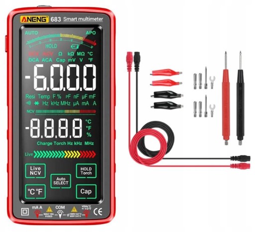 Zdjęcie oferty: Multimetr miernik cyfrowy ręczny ANENG 683 Dotykowy LCD