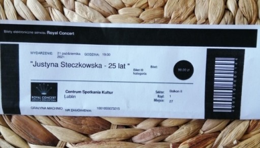 Zdjęcie oferty: Bilet Steczkowska koncert Lublin 2 szt