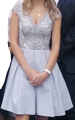 Zdjęcie oferty: sukienka balowa srebrno-szara rozm. 34