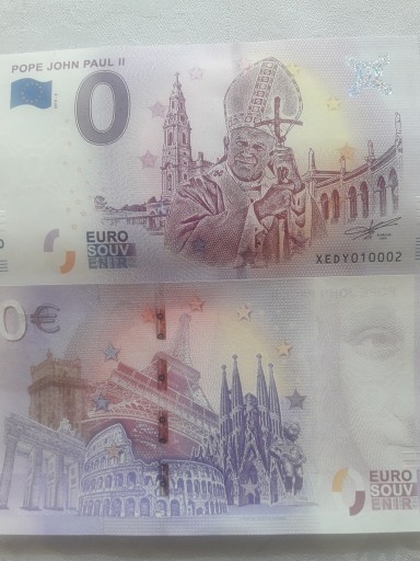 Zdjęcie oferty: Banknot 0 euro Jana Pawla 2