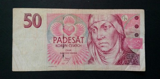 Zdjęcie oferty: Stary banknot Czechy 50 koron 1997 rok 