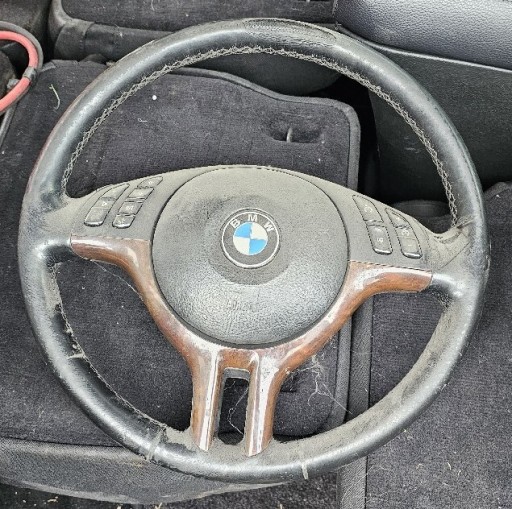 Zdjęcie oferty: Kierownica BMW E46 E53 drewno airbag multi poduszk