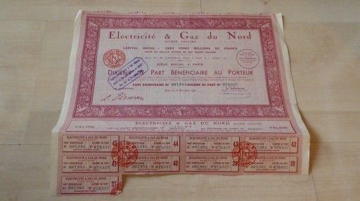 Zdjęcie oferty: Electricite & Gaz du Nord  1930 e