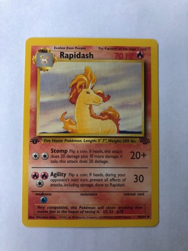 Zdjęcie oferty: Rapidash karta pokemon 44/64 jungle NM 1st 