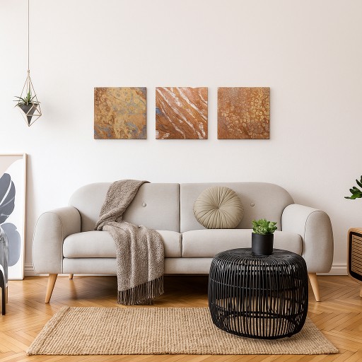 Zdjęcie oferty: Obraz obrazy akryl na płótnie ręcznie malowane pouring werniks tryptyk 