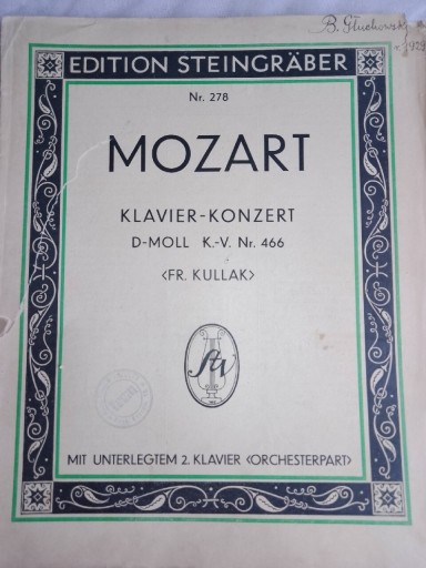 Zdjęcie oferty: Nuty Mozart koncert D-moll