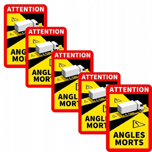 Zdjęcie oferty: Naklejki MARTWE POLE-ANGLES MORTS, zestaw na 5 aut