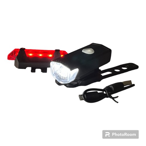 Zdjęcie oferty: Oświetlenie rowerowe,Lampka Przód+Tył,Ładowane USB