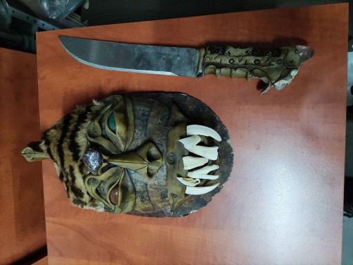 Zdjęcie oferty: Brazylijska maczeta z maską szamana,skorupa żółwia