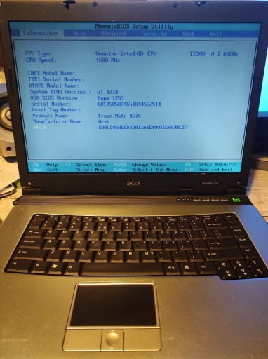 Zdjęcie oferty: Laptop Acer travelmate 4670