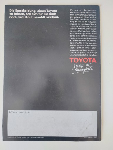 Zdjęcie oferty: Prospekt Toyota Carina II