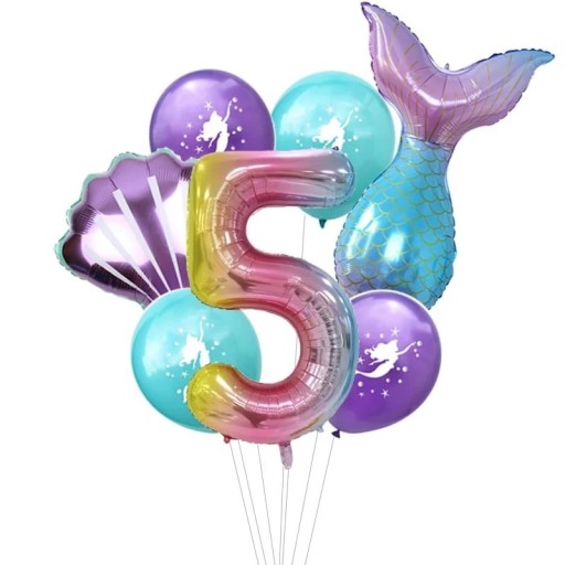 Zdjęcie oferty: Balony motyw syrenka na 5 urodziny