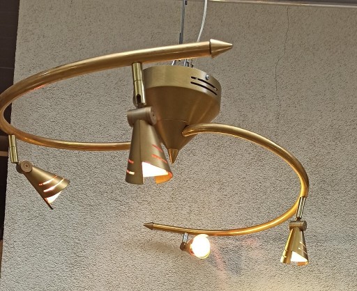 Zdjęcie oferty: Lampa sufitowa, złota czteropunktowa